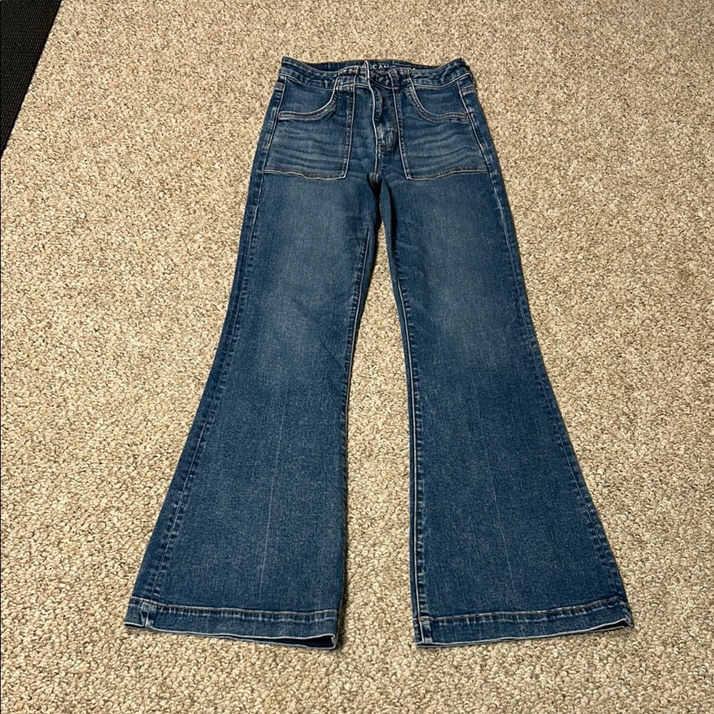 Flare Leg Blue Jeans